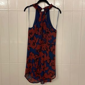 ASTR mini dress. Red and blue flowers. Small.